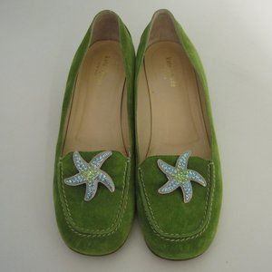 Kate Spade green suede preppy beachy loafers